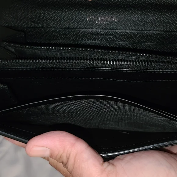 Authentic YSL black leather long wallet - Picture 7 of 15